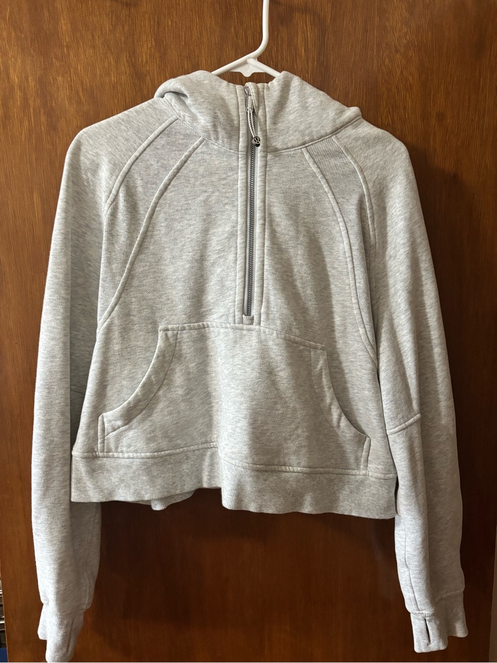 lululemon athletica Light Gray Half-Zip Hooded Pullover